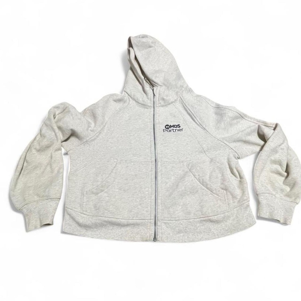 Lululemon Women's Size M/L Heather Gray scuba Cropped 1/2 Zip Hooded